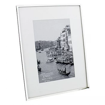 Image of 5" x 7" - Impressions Silver Plated White Mount Photo Frame