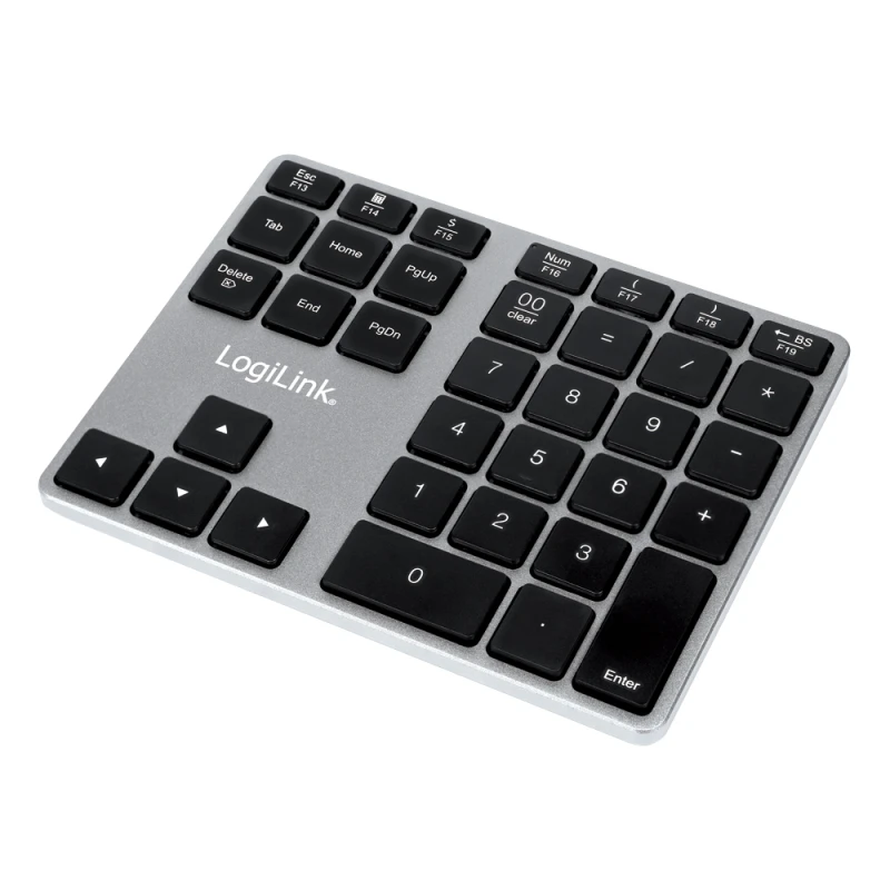 Image of LogiLink ID0187 numeric keypad Universal Bluetooth Aluminium. Black