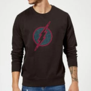 Image of Justice League Flash Retro Grid Logo Sweatshirt - Black - 5XL