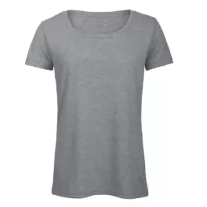 Image of B&C Womens/Ladies Favourite Cotton Triblend T-Shirt (L) (Heather Light Grey)