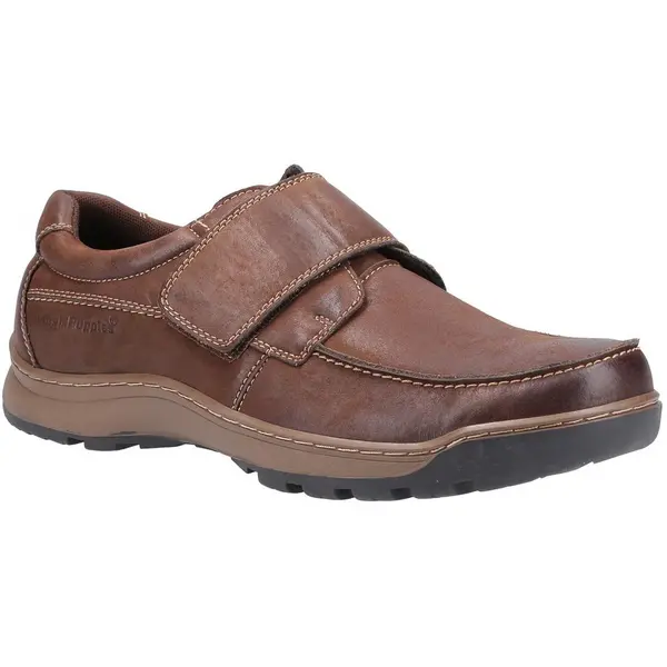 Image of Hush Puppies Mens Casper Slip On Velcro Shoes - Brown - UK 12 Brown male ES3000BRO12