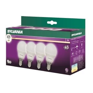 Image of Sylvania LED E14 5W Ball - 4 Pack