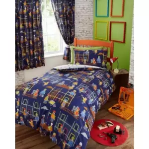 Image of Building Site Junior Toddler Duvet Cover Set Childrens Boys Bedding - Multicoloured