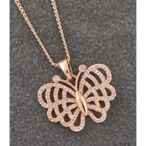 Image of Exotic Butterfly Rose Gold Plated Necklace