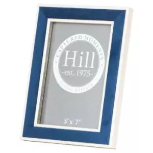 Image of Silver Edged Navy Velvet 5X7 Photo Frame