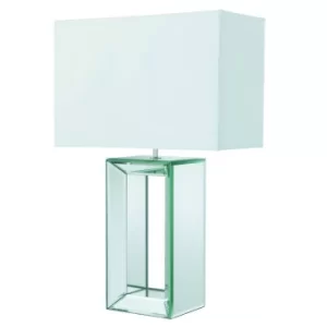 Image of Table Lamp Mirror with White Shade, E27