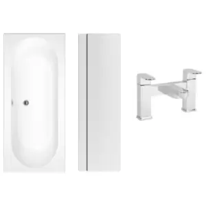 Image of 1700 x 750 Burford Double Ended Round Bath with Front Panel and Como Bath Filler