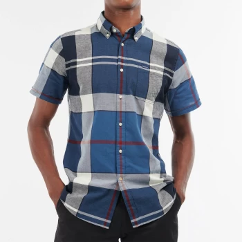 Image of Barbour Mens Douglas Short Sleeve Tailored Shirt - Summer Navy - L