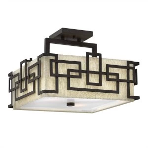 Image of 3 Light Semi Flush Ceiling Light Oil Rubbed Bronze, E27