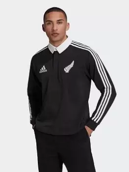 Image of adidas All Blacks Rugby Heritage Polo Shirt - Black/White, Size S, Men