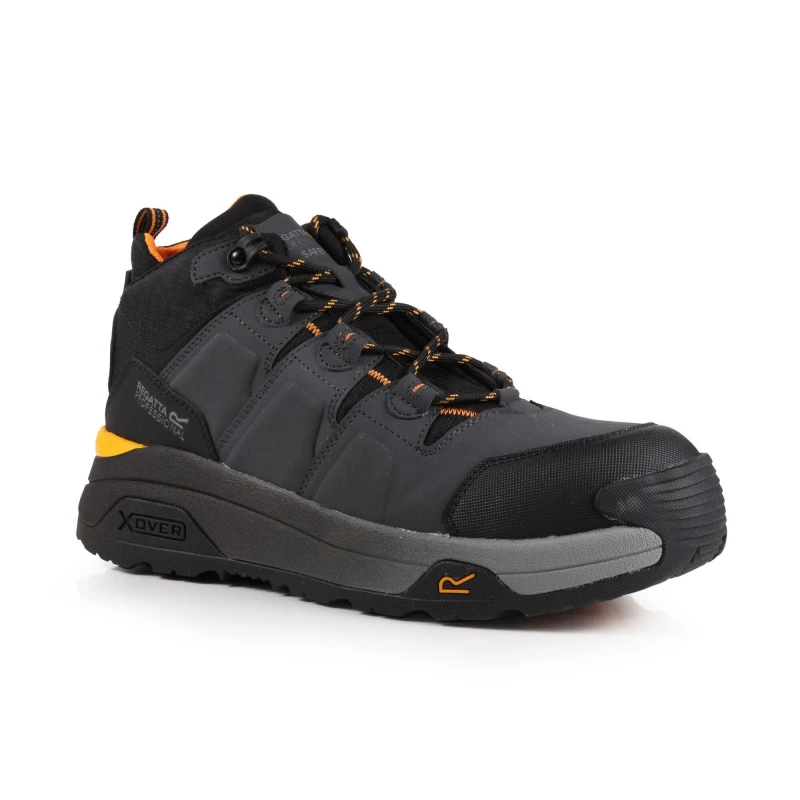 Image of Regatta Mens Hyperfort Safety Hiker Black Gun Metal male UK 6