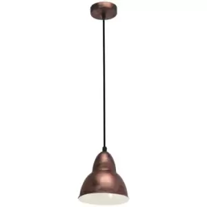 Image of Truro Dome Pendant Ceiling Light Copper-Coloured Antique - Eglo