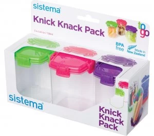 Image of Sistema Knick Knack Square 138ml Boxes Pack of Three Green