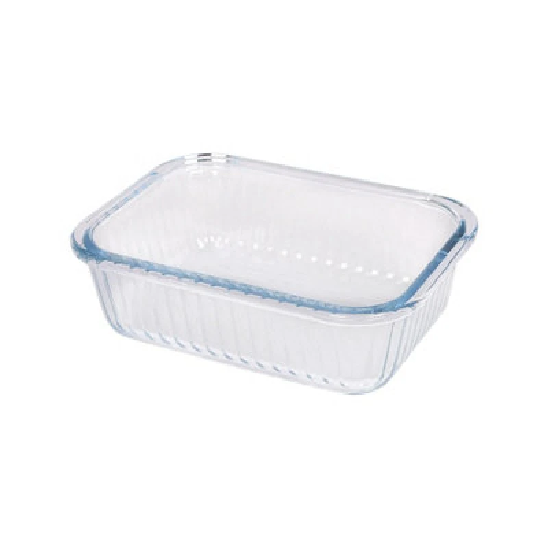 Image of Argon Tableware Optical Rectangular Glass Cake Dish - 17Cm X 12.5Cm