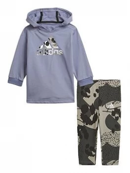 Image of adidas Infant Girls I Dress Set - Multi, Purple/Pink, Size 18-24 Months