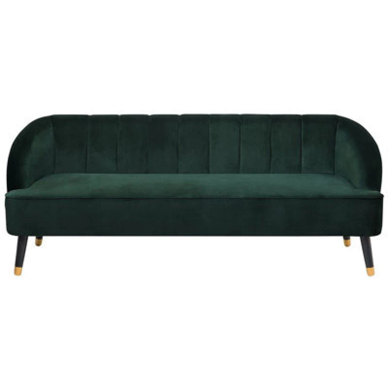Image of Beliani Sofa 3 Seater Alsvag Velvet Emerald Green