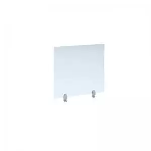 Image of Straight high desktop acrylic screen with white brackets 800mm x 700mm