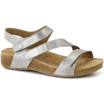 Image of Josef Seibel Tonga 25 Womens Leather Sandals womens Sandals in Silver,7
