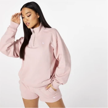 Image of Jack Wills Relaxed Half Zip Sweatshirt - Pink