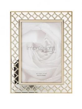 Image of Lattice Cut Metal Photo Frame 4"X 6"