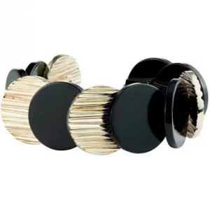 Image of Ladies Karen Millen Gold Plated Textured Disc Bracelet