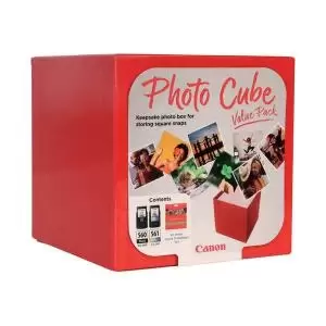 Image of Canon Photo Cube PG-560CL-561 InkPP-201 5x5" Glossy II Photo Paper