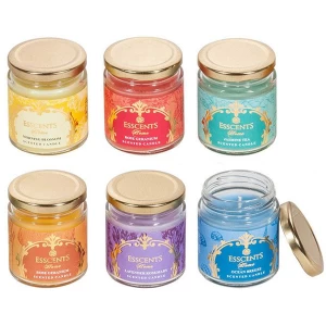 Image of Assortment of 6 Esscents Candle in Glass Jar Pack Of 6