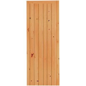 Image of Wickes Keswick Internal Cottage Knotty Pine Ledged Braced 6 Panel Softwood Door 1981 x 838mm