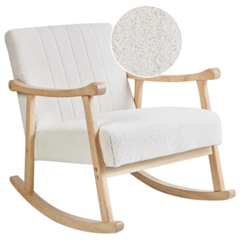 Image of Beliani Rocking Chair Leknes Boucle Off-White