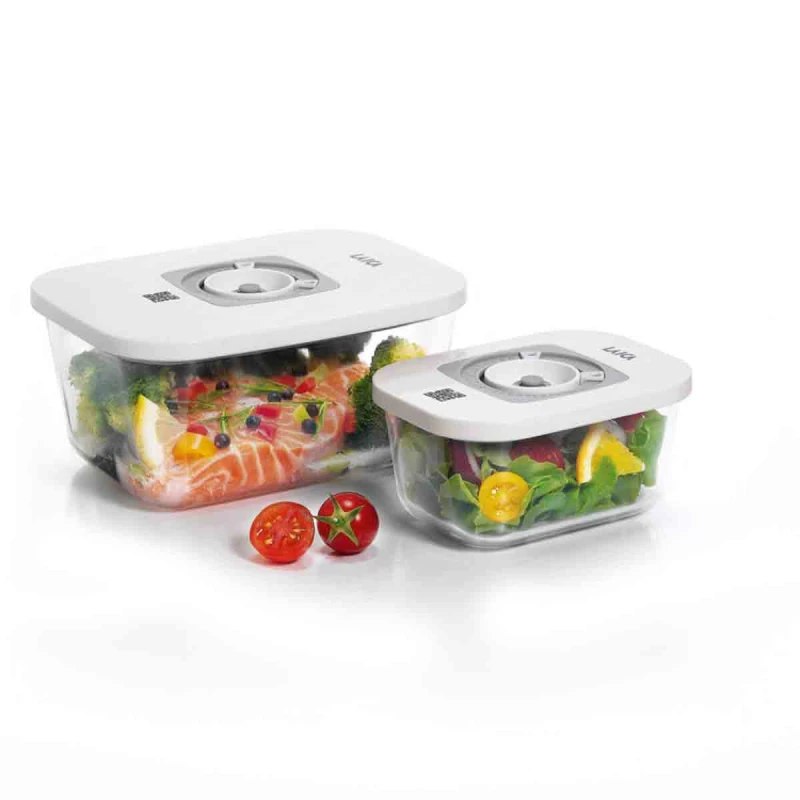 Image of LAICA 2 Vacuum Canisters, Vacuum Storage Container,1L & 2L Black unisex