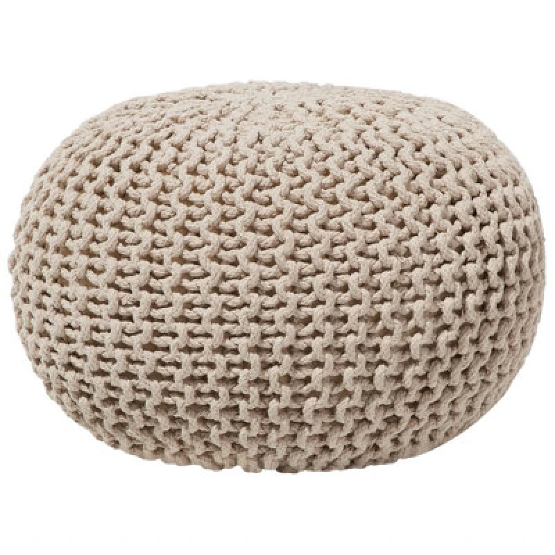 Image of Beliani Pouffe Conrad Cotton Light Beige