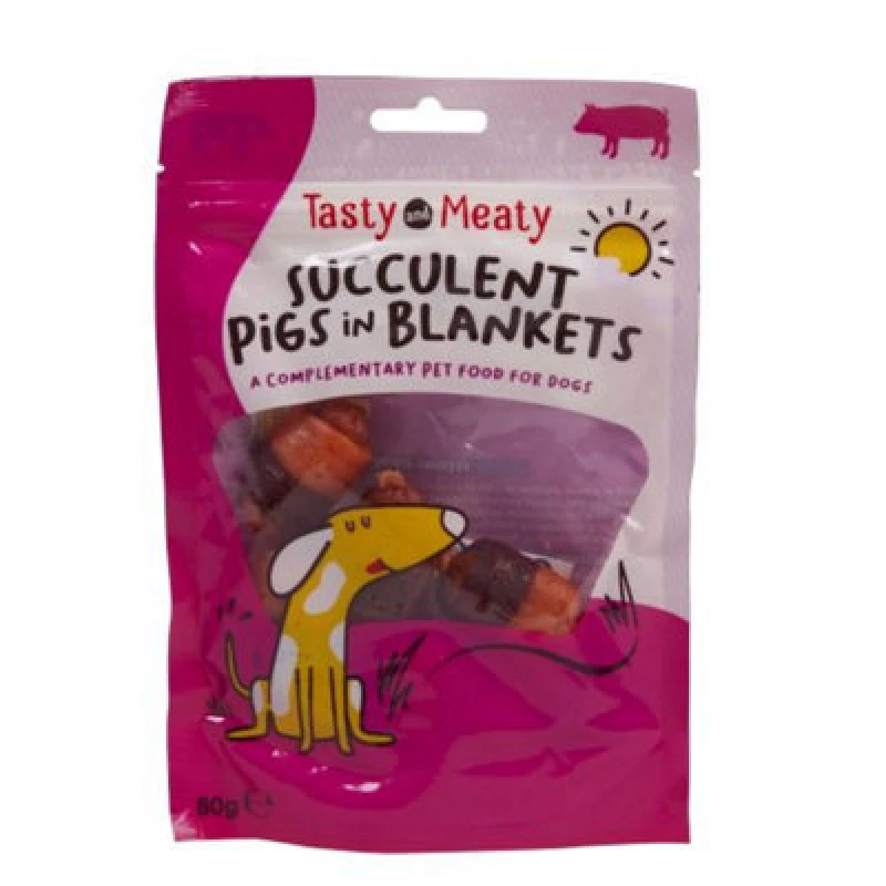 Image of Tasty & Meaty Succulent Pigs In Blankets Dog Treat 80G