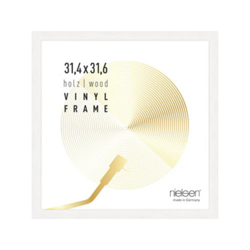 Image of Nielsen Vinyl 12" LP Record Album Display Frame, Wood, 34x34cm White