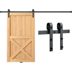 Image of VEVOR 8FT Sliding Barn Door Hardware Kit, 330LBS Loading Heavy Duty Barn Door Track Kit for Single Door, Fit 3.7-4.3FT Wide and 1.3"-1.8" Thick Door