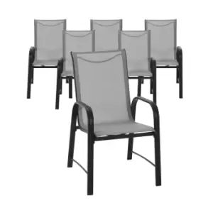 Image of Dorel Paloma Outdoor Dining Chair 6 Pack - Grey