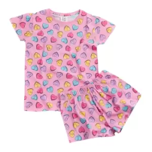 Image of Minikidz Girls 4Kidz Love Heart Pyjama Set (11-12 years) (Pink)