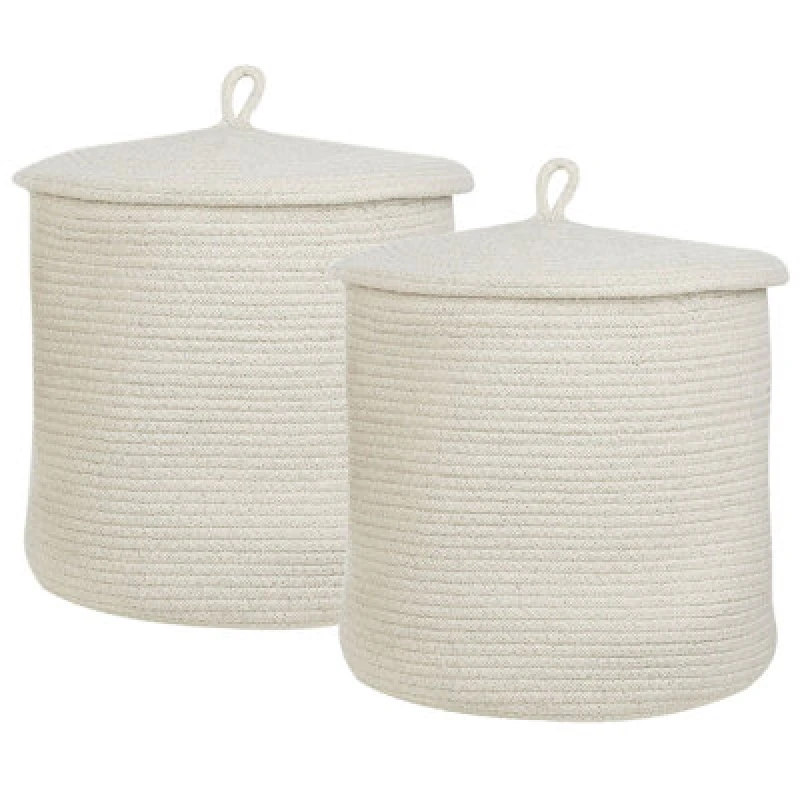 Image of Beliani Set Of 2 Baskets Silopi Cotton Off-White