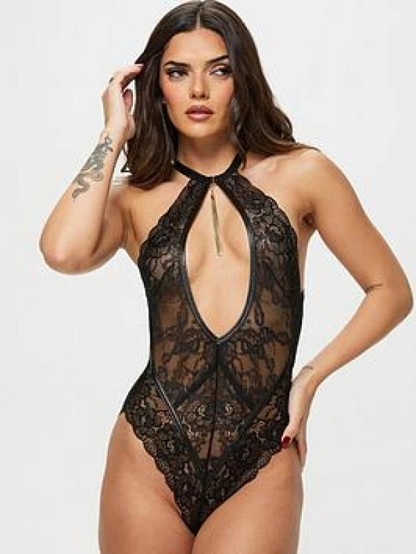 Image of Ann Summers Fascinate Crotchless Body Black