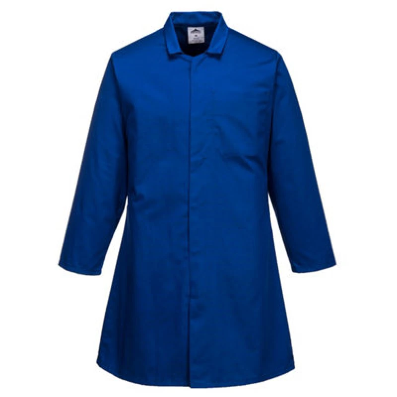 Image of Portwest Mens Single Pocket Food Coat 2202RBR4XL Colour: Royal Blue