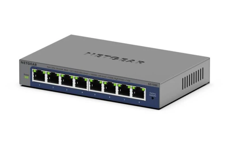 Image of Netgear Netgear GS108Ev4 Unmanaged L2/L3 Gigabit Ethernet (10/100/1000) Grey GS108E-400EUS
