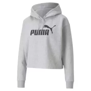 Image of Puma Essential Crop Hoodie Womens - Grey