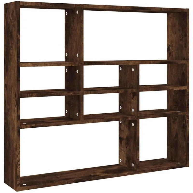 Image of VIDAXL Wall Shelf Smoked Oak 90x16x78cm Engineered Wood vidaXL 8720286954669