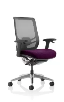 Image of Ergo Click Bespoke Fabric Seat Tansy Purple Black Mesh Back