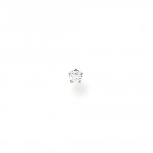 Image of Yellow Gold Zirconia Single Ear Stud - Small H2147-414-14