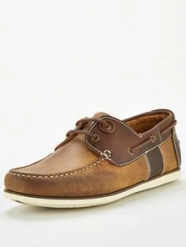 Image of Barbour Capstan Leather Boat Shoes - Tan
