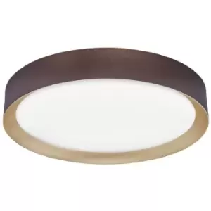 Image of Merano - Barkerville 55cm Integrated LED Semi Flush Light Coffee Brown Aluminium Matt White LED 47W 3525Lm 3000K