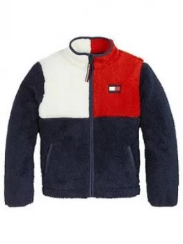 Image of Tommy Hilfiger Unisex Flag Teddy Sweat - Navy