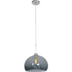 Image of Sienna Sparkled Light Dome Pendant Ceiling Lights Steel Brushed, Transparent Grey