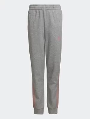 Image of Boys, adidas 3-stripes Tapered Leg Tracksuit Bottoms, Grey, Size 6-7 Years