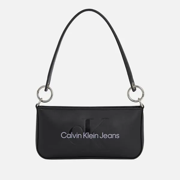 Image of Calvin Klein Jeans Faux Leather Sculpted Monogram Shoulder Pouch